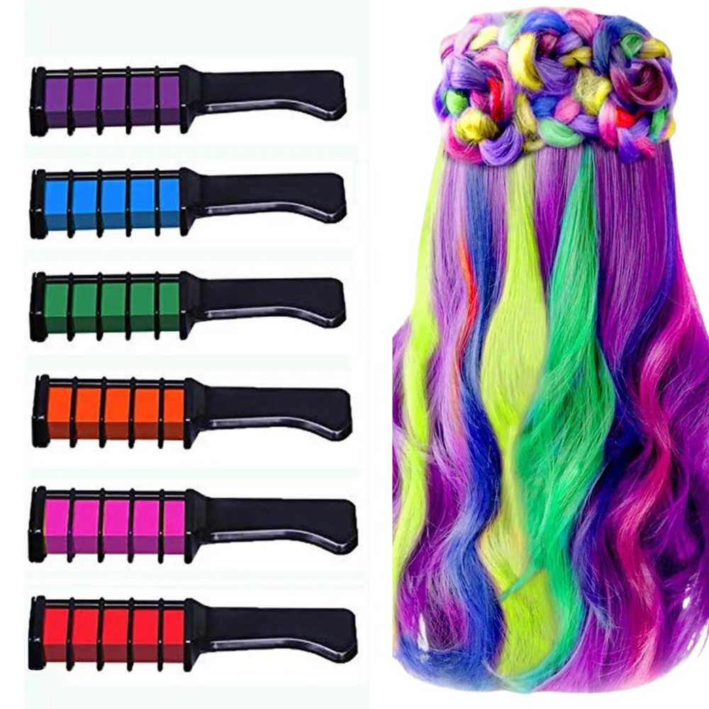 KIT 6 Pentes Cabelo Colorido
