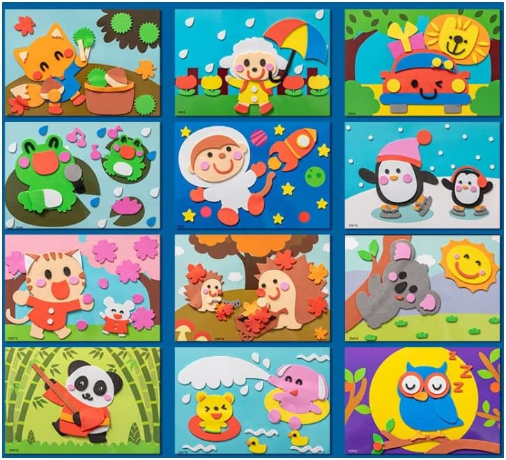 Quebra-cabeças de adesivos 3D Ofertkids - (12 Folhas Personalizáveis)