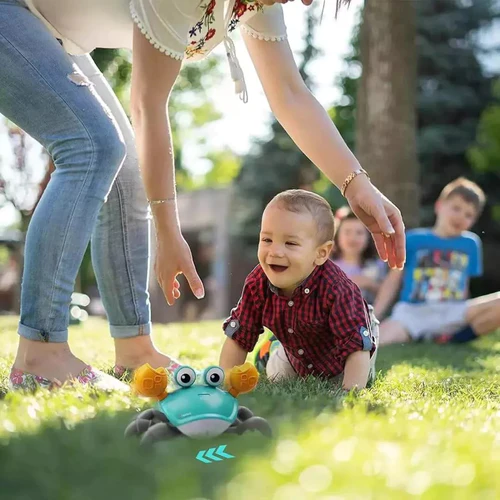 Caranguejo Interativo e Brincalhão com Sensor de Obstáculos, Músicas e Luzes Ofertkids (PROMOÇÃO EXCLUSIVA)