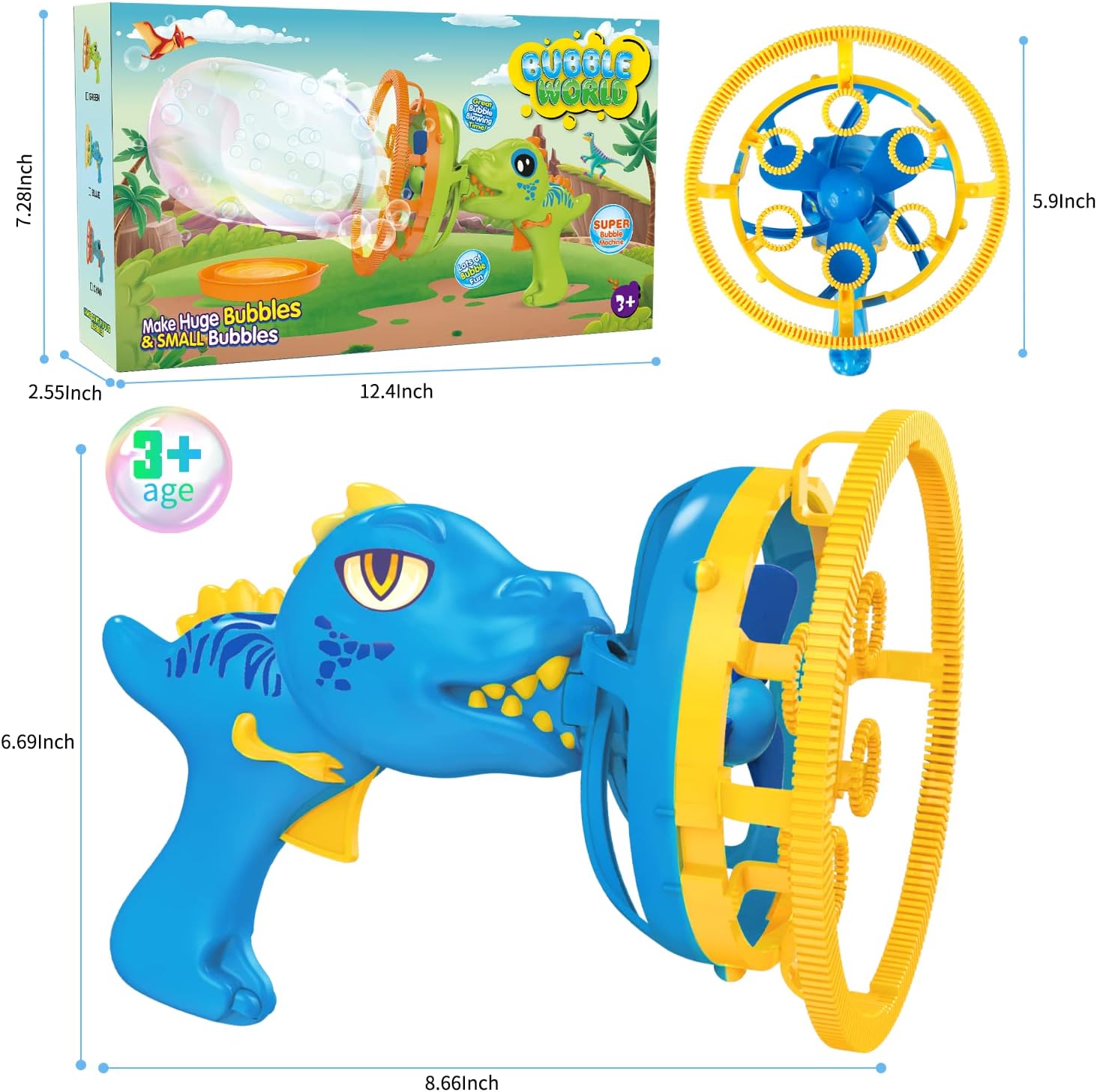 Pistola de bolhas Mágicas Dinokids + BRINDES (PROMOÇÃO EXCLUSIVA)
