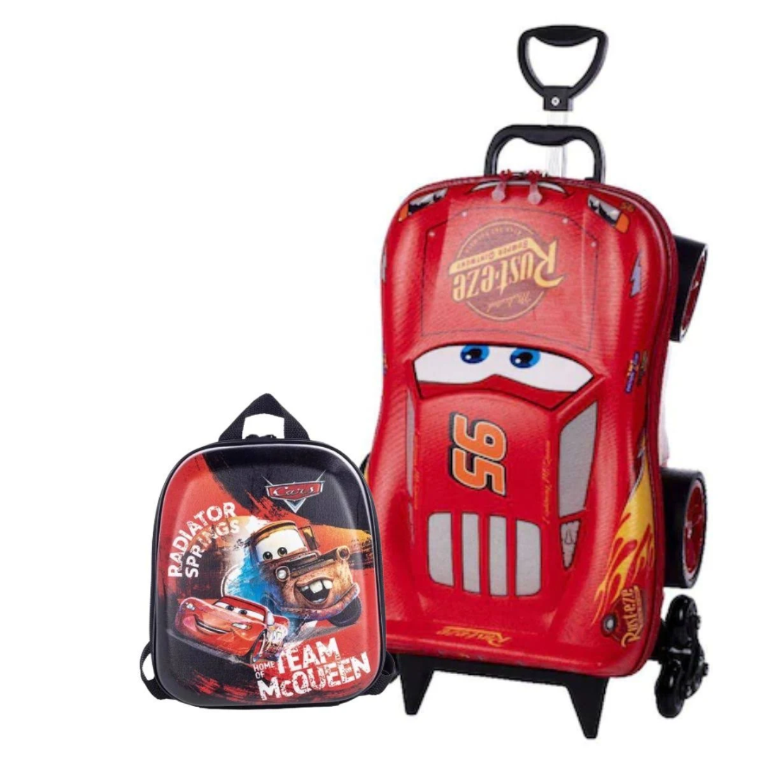 Mochila 3d De Rodinha Carros Relâmpago Mcqueen - OfertKids