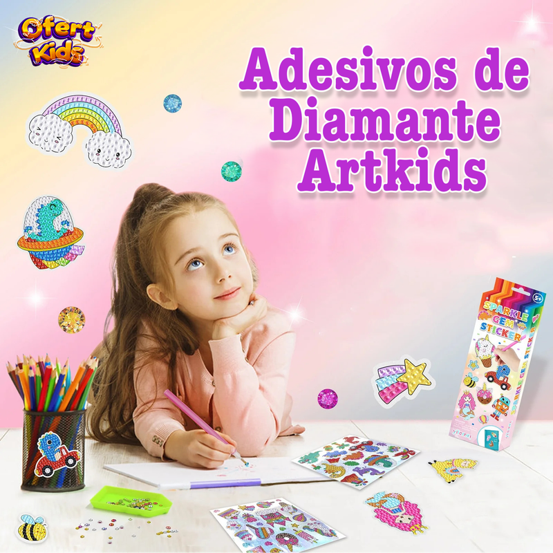 Adesivos de Diamante Artkids - Desperte a criatividade e imaginação de seu filho! (BRINDES EXCLUSIVOS)