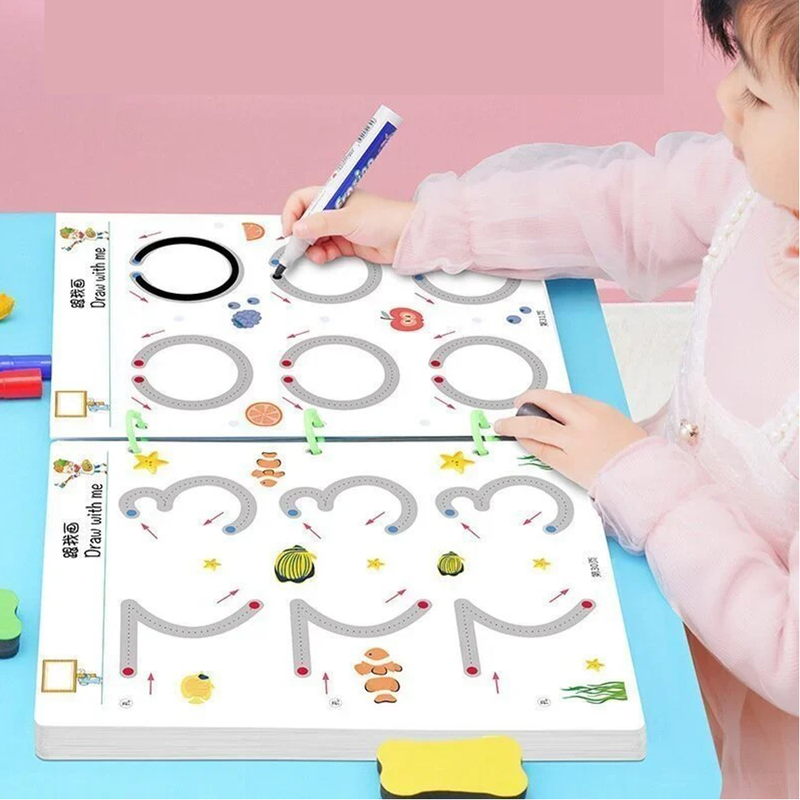Caderno Montessori Ofertkids-Treina a Coordenação Motora e Desperta a Imaginação da Criança+BRINDES EXCLUSIVOS