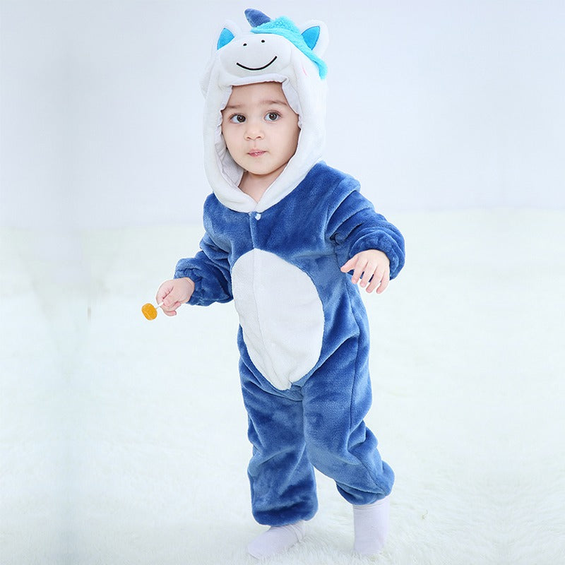 Macacão Infantil Bichinhos - Unicórnio Azul
