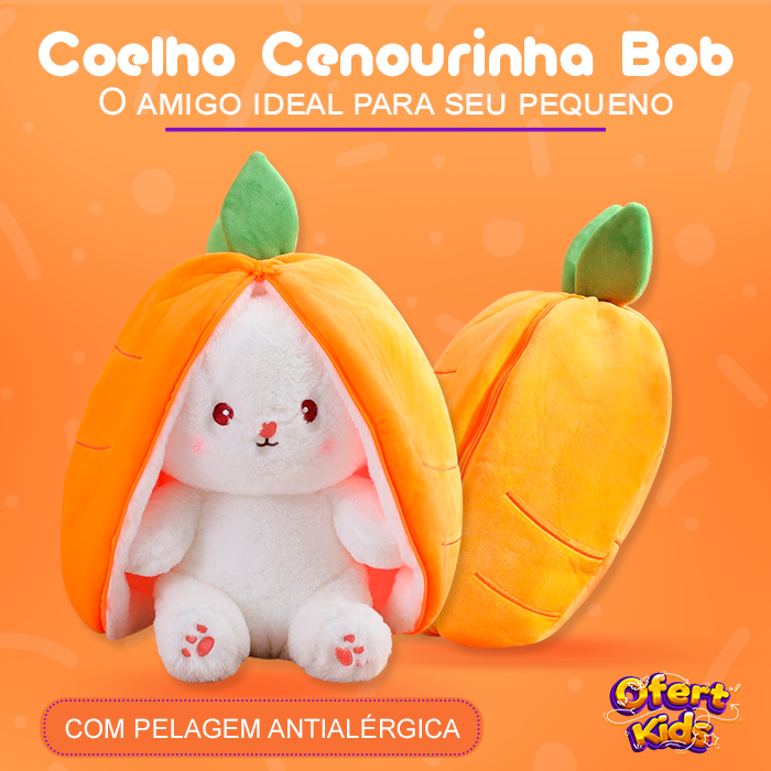 Coelho Cenourinha Bob |O Amigo Ideal Para seu pequeno| Antialérgico (PROMOÇÃO DE PÁSCOA)